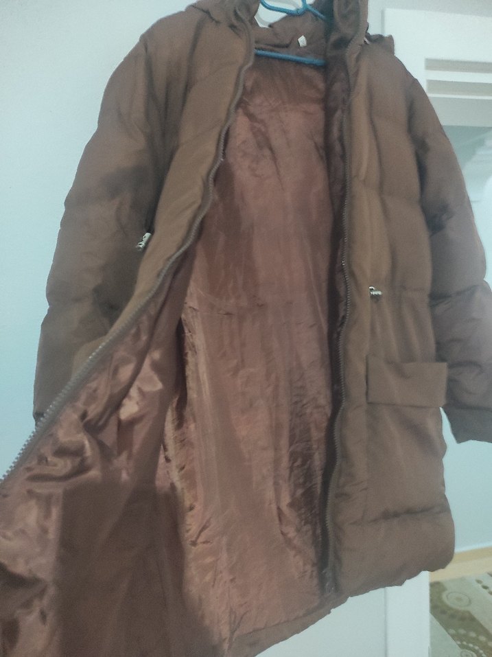 Kahverengi Fermuarlı Kadın Kışlık Mont - Görsel 2