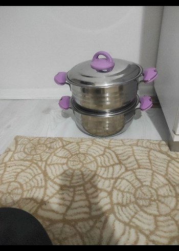 Mor Saplı Parlak Paslanmaz Çelik Tencere Seti - Görsel 7