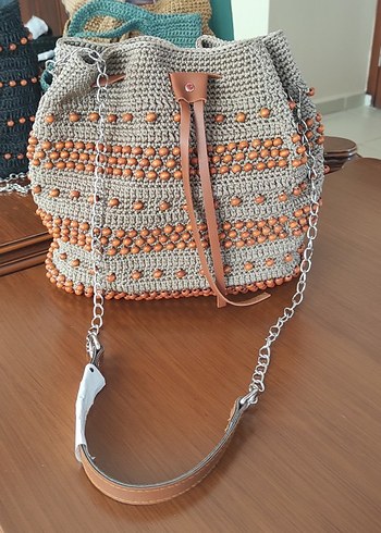 Boncuklu Örgü Bohem Kadın Çanta - Görsel 2