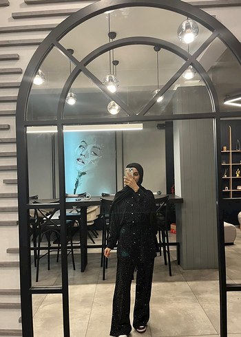 Siyah Puantiyeli Kadın Takım Elbise - Görsel 13