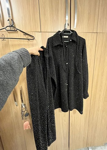 Siyah Puantiyeli Kadın Takım Elbise - Görsel 11