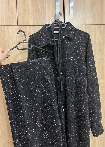 Siyah Puantiyeli Kadın Takım Elbise - Görsel 7