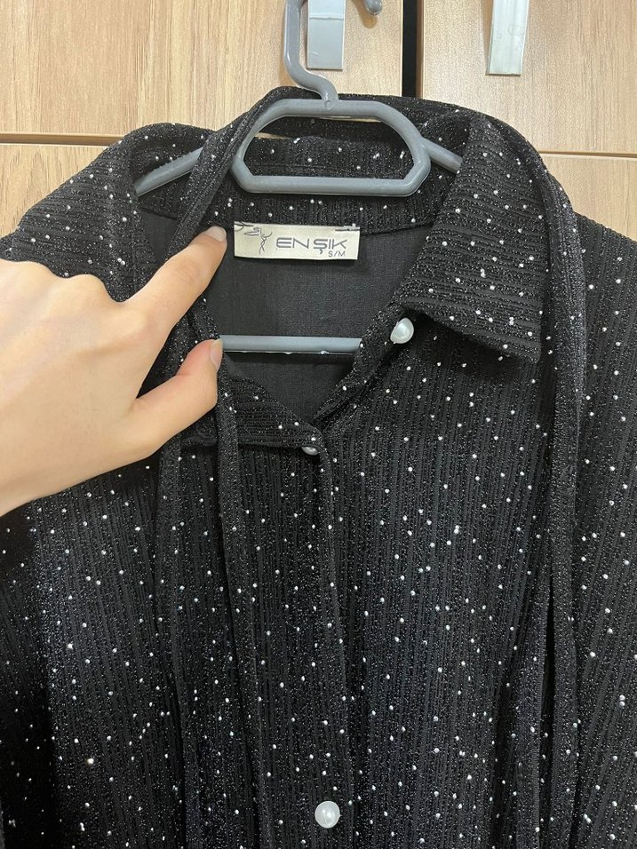 Siyah Puantiyeli Kadın Takım Elbise - Görsel 4