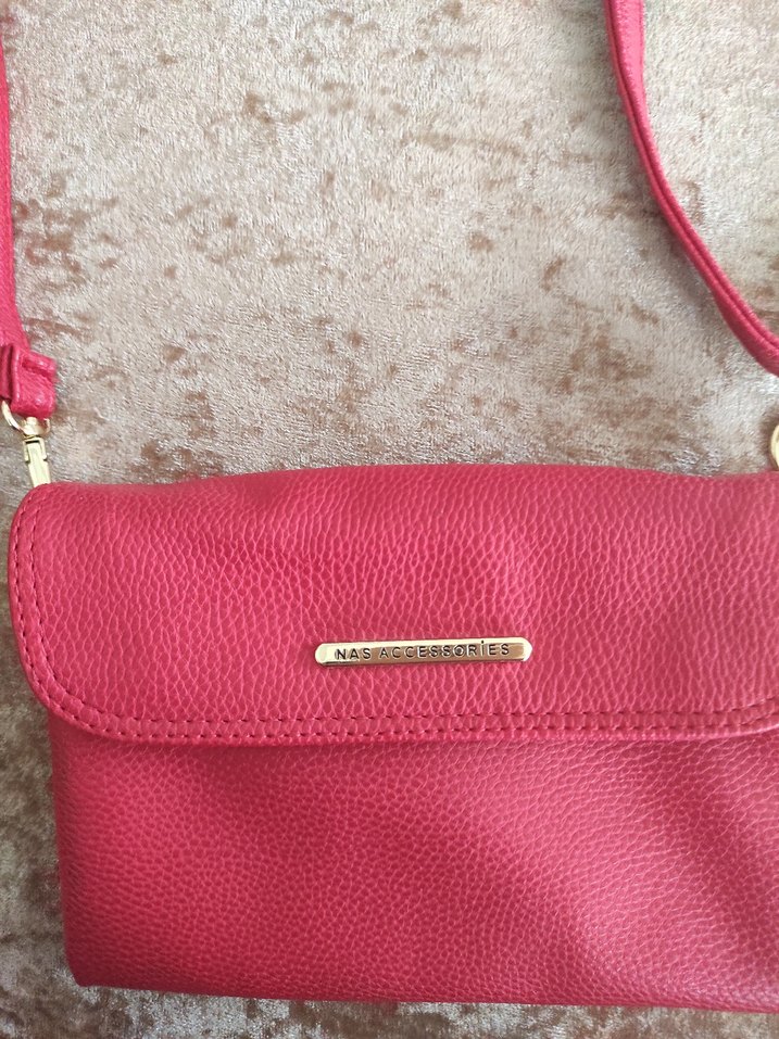 kırmızı Deri Kadın Çanta - Görsel 2