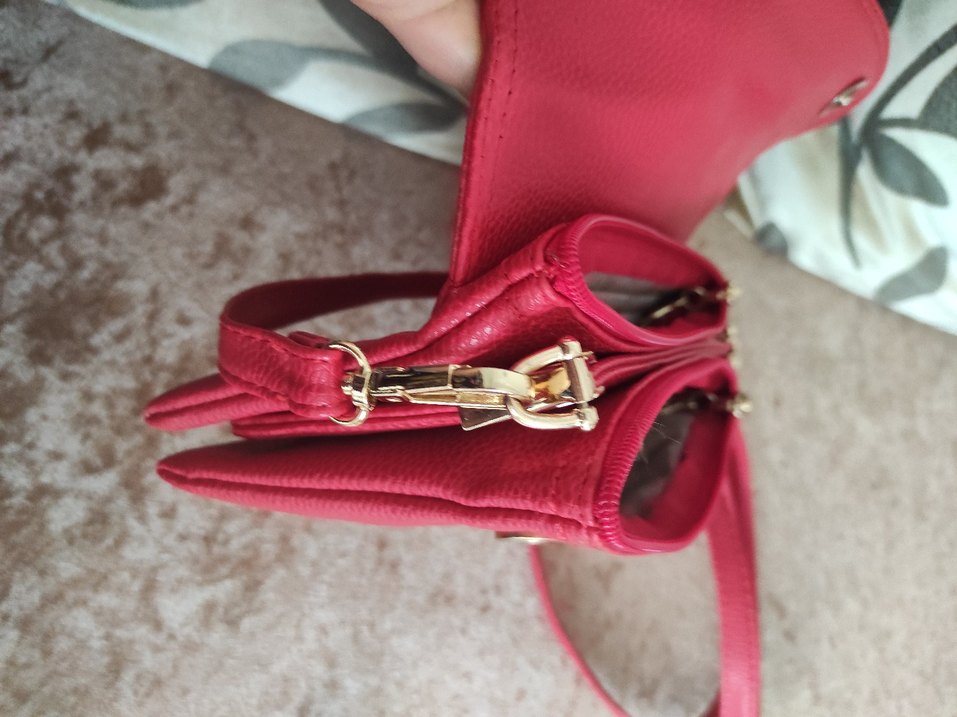 kırmızı Deri Kadın Çanta - Görsel 5