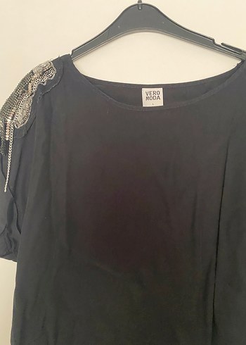 Vero Moda Siyah Tasli Omuzlu Bluz