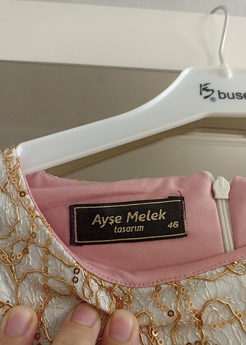 46 Beden Dantel Detaylı Pembe Uzun Kadın Elbise