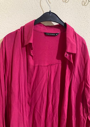 Kadın Uzun Koyu Pembe Salaş Elbise - Görsel 2