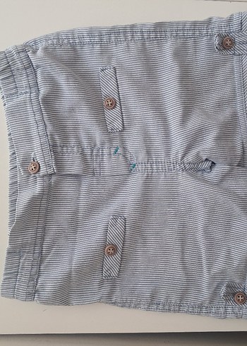 Düğmeli Gri Denim Loose Fit Şort
