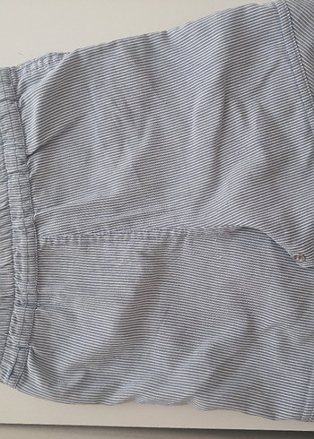 Diğer Düğmeli Gri Denim Loose Fit Şort