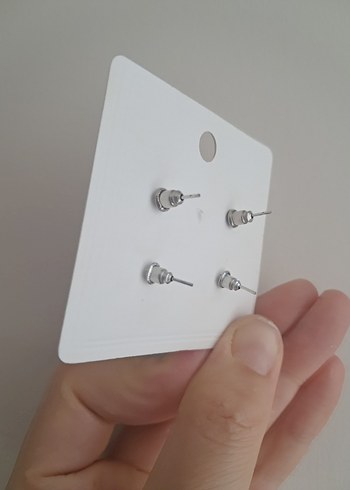 Diğer Mavi Minimalist Kadın Küpe Seti