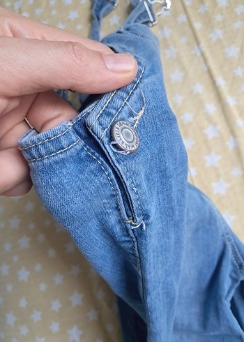4 Yaş Beden Mavi Denim Askılı Tulum