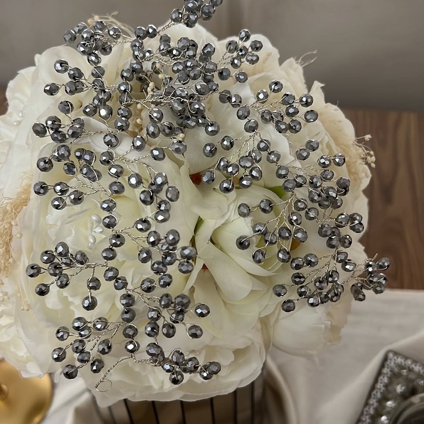 İnci Detaylı Gri Bohem Saç Aksesuarı - Görsel 3