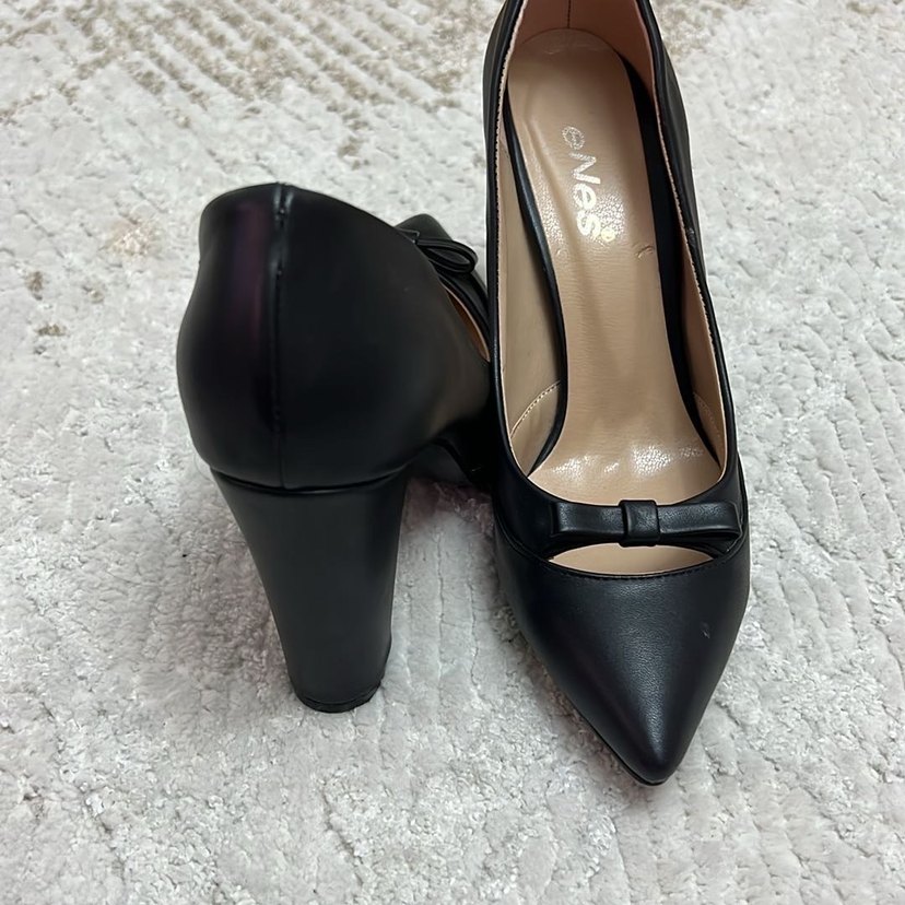 Siyah Fiyonk Detaylı Stiletto Topuklu Kadın Ayakkabı - Görsel 2