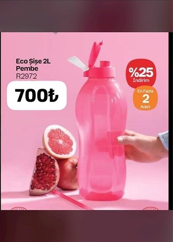 Renkli Pipetli ve Tutma Saplı 2 Litre Su Şişesi