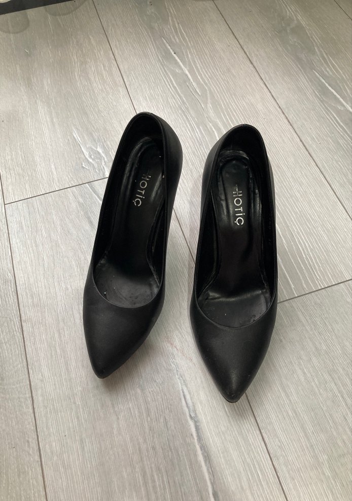 Siyah Elastik Stiletto Topuklu Kadın Ayakkabı - Görsel 5