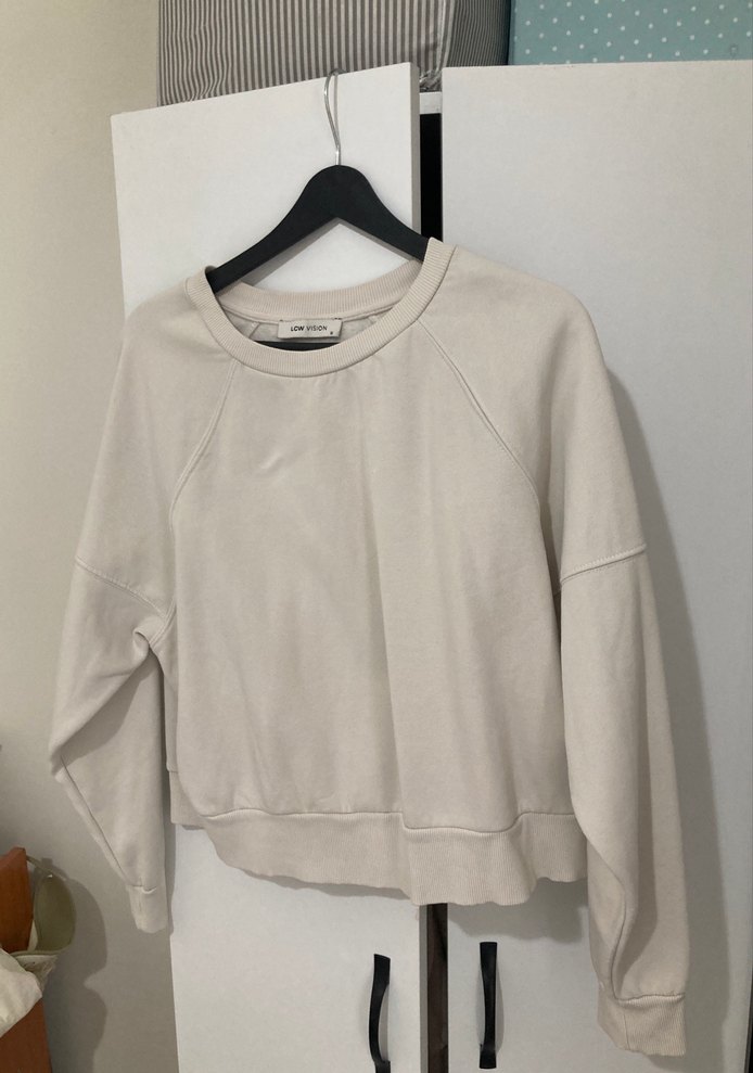 Bej Kadın Oversize  Sweatshirt - Görsel 3