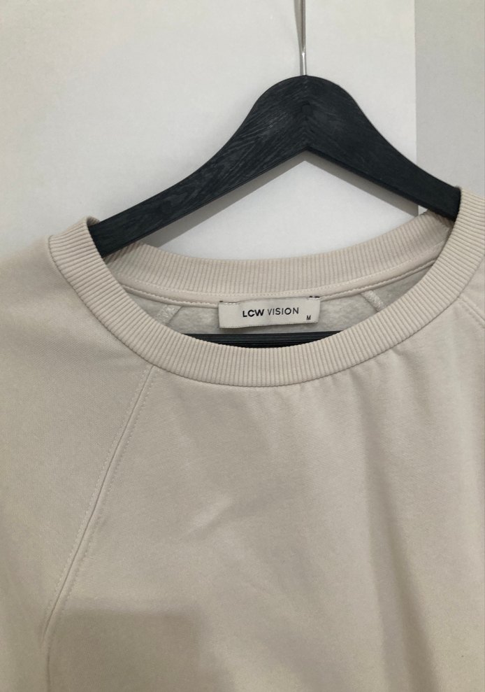 Bej Kadın Oversize  Sweatshirt - Görsel 2