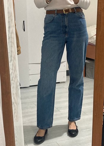 s Beden Kadın Mavi Normal Boy Denim Pantolon W28/38 bedeni