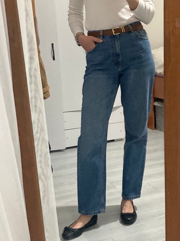 Kadın Mavi Normal Boy Denim Pantolon W28/38 bedeni - Görsel 2