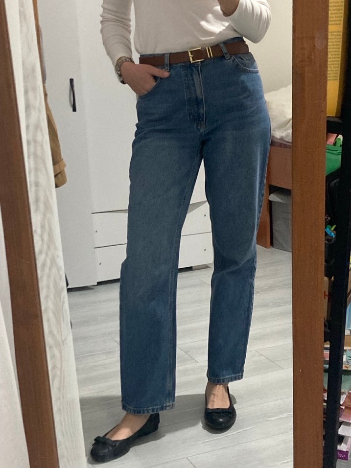 Kadın Mavi Normal Boy Denim Pantolon W28/38 bedeni - Görsel 3