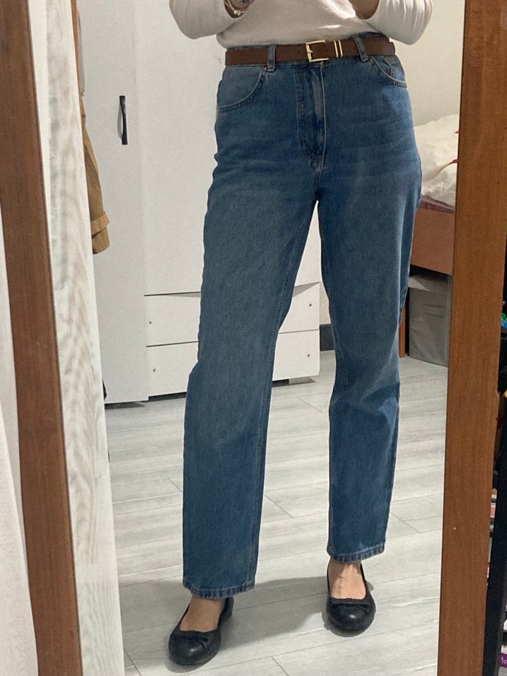 Kadın Mavi Normal Boy Denim Pantolon W28/38 bedeni - Görsel 4