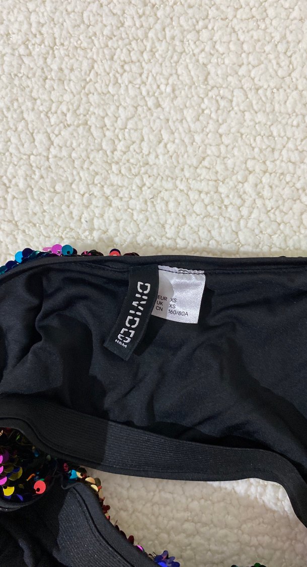 Kızlar için Çok Renkli Payetli Kolsuz crop XS beden - Görsel 4