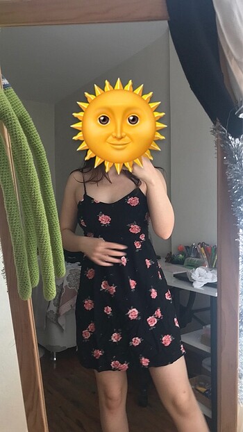xs Beden çiçekli yazlık mini elbise