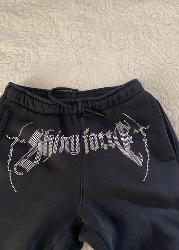 Siyah Baskılı Bol Kesim Spor Eşofman Altı - Görsel 2