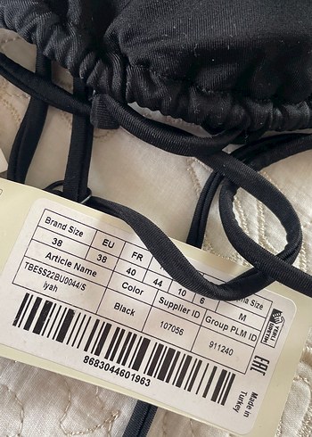 Siyah İp Askılı Mini Bikini Üstü - Görsel 3