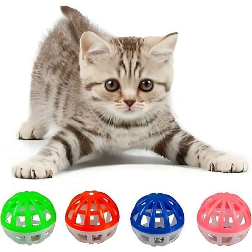 4'LÜ ÇINGIRAKLI TOP KEDİ OYUNCAĞI - Görsel 2