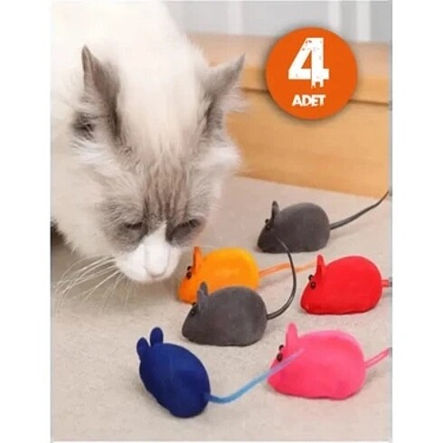 Kedi Eğitim Oyun Faresi Sesli 4 Adet