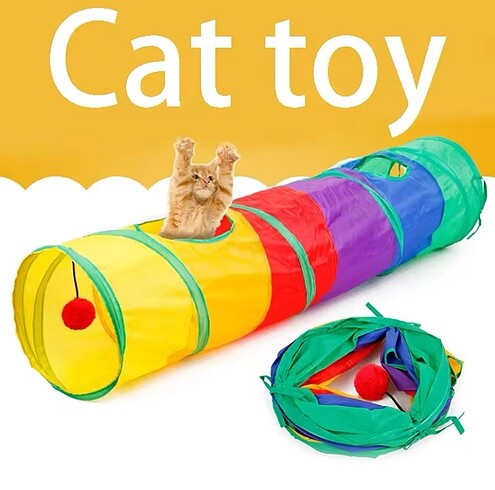  Beden Renk Düz Kedi Tüneli Katlanır Gökkuşağı Uzun Düz Kedi Köpek Oyun Tüne