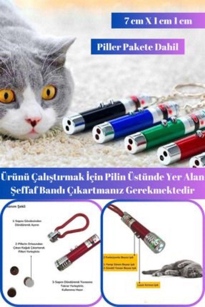 Kedi Lazer 3 Fonksiyonlu Işıklı Led - Görsel 4