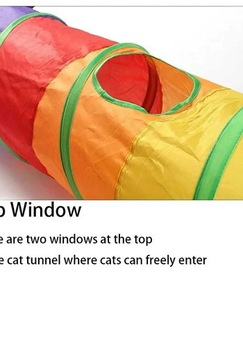 Düz Kedi Tüneli Katlanır Gökkuşağı Uzun Düz Kedi Köpek - Görsel 6