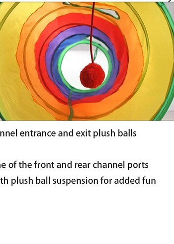 Düz Kedi Tüneli Katlanır Gökkuşağı Uzun Düz Kedi Köpek - Görsel 7