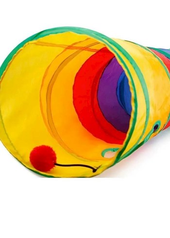 Düz Kedi Tüneli Katlanır Gökkuşağı Uzun Düz Kedi Köpek - Görsel 5