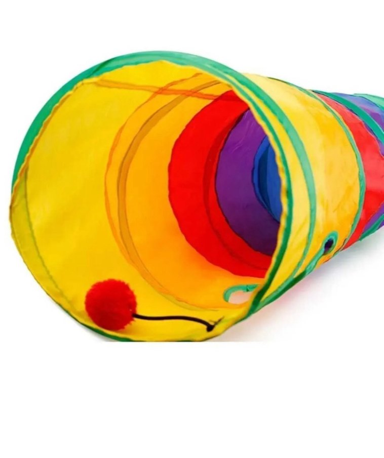 Düz Kedi Tüneli Katlanır Gökkuşağı Uzun Düz Kedi Köpek - Görsel 5