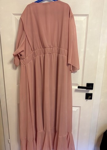 Pembe Uzun Bohem V Yaka Elbise - Görsel 3