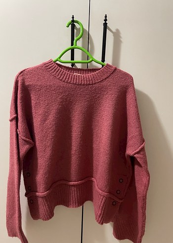 Pembe Örgü Kadın Kazak