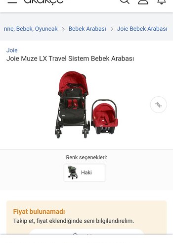 Joie Muze LX Travel Sistem Bebek Arabası Kırmızı