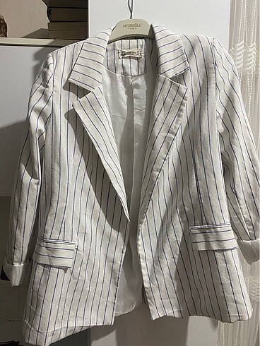 Beyaz oversize blazer ceket