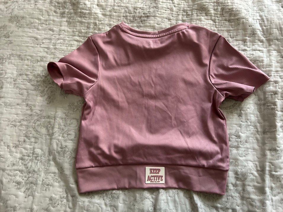 Zara Kız Çocuk Pembe Kısa Kollu Tişört - Görsel 5