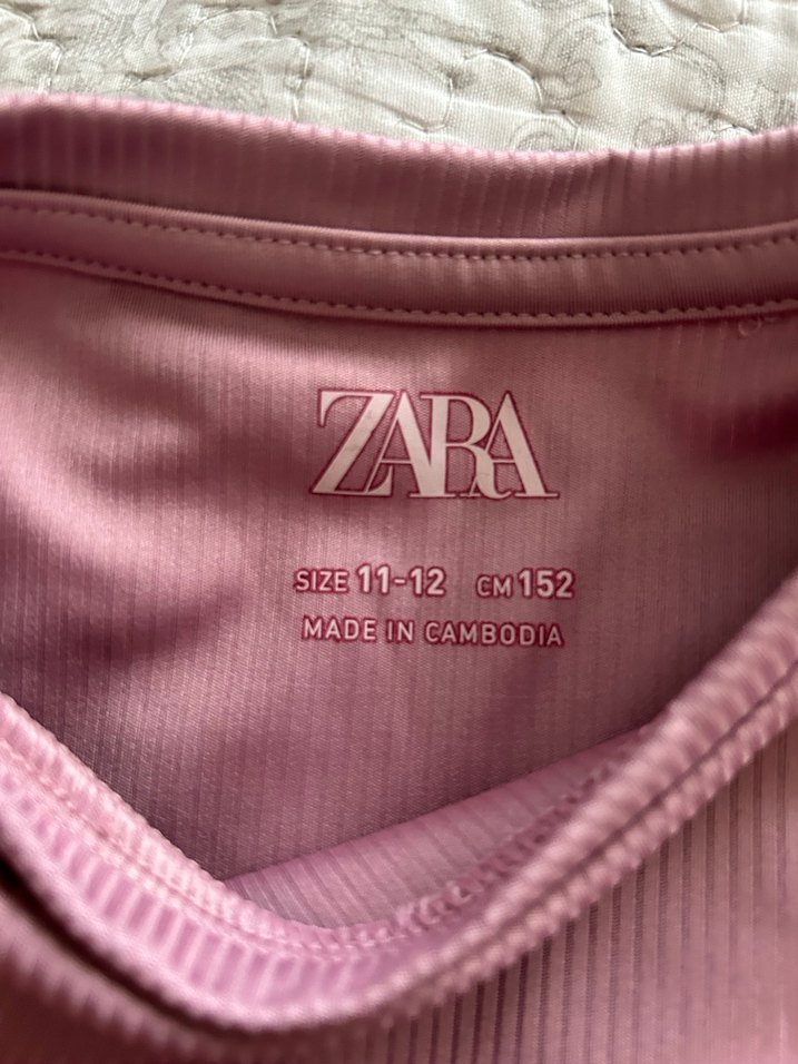 Zara Kız Çocuk Pembe Kısa Kollu Tişört - Görsel 2