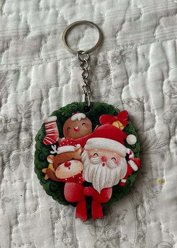 Noel ahşap anahtarlık