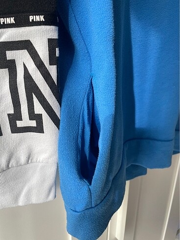 xs Beden mavi Renk Vs Pink mavi sweatshirt