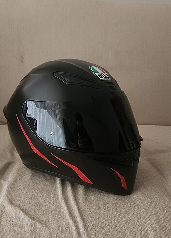 AGV K1-S Mono mat Siyahı intercom + Şeffaf Siyah vizor 