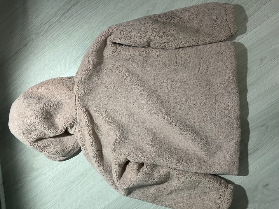 Toz pembe kız çocuk peluş mont - Görsel 3