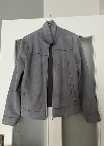 Gri Süet Kadın Ceket - Görsel 2