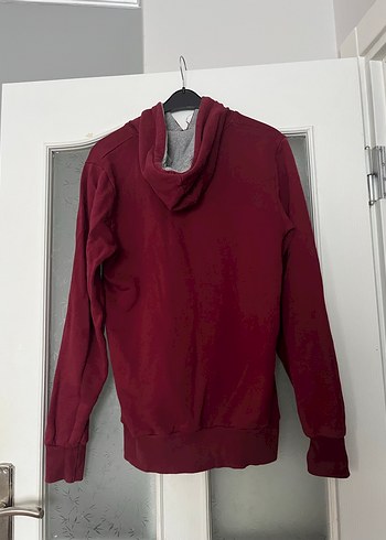 Bordo Uzun Kollu Kapüşonlu Sweatshirt - Görsel 2